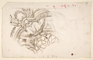 Study for the Decoration of a Vault (recto); Faint Sketches of Ornamental Patterns (verso)