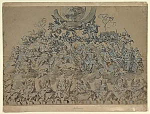 Study for the Decoration of an Apse: Saints and Angels in Glory with God the Father Above by Belisario Corenzio