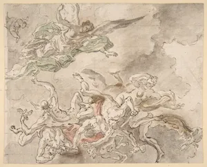 Study for the Fall of Simon Maqus, S. Paolo Maggiare, Naples, 1690