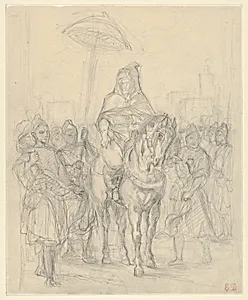 Study for "The Sultan of Morocco and His Entourage" by Eugène Delacroix