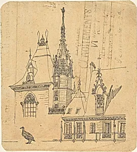 Study of a Château by Rodolphe Bresdin