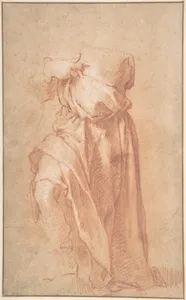 Study of a Headless Draped Figure with Arms Crossed; verso: Figure of a Man in a Voluminous robe, Seen from Behind