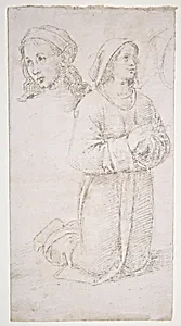 Study of a Kneeling Youth and of the Head of Another by Perugino (Pietro di Cristoforo Vannucci)