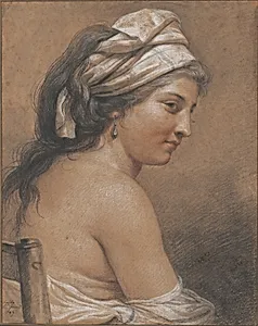 Study of a Seated Woman Seen from Behind (Marie-Gabrielle Capet) by Adélaïde Labille-Guiard|Marie Gabrielle Capet