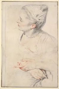 Study of a Woman's Head and Hands