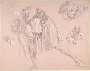 Study of a young man bending forward to kiss a hand, for the painting "The Departure of the Prodigal Son"