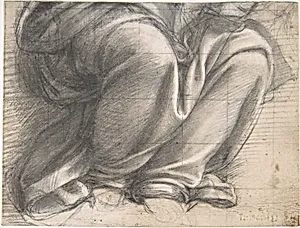 Study of Drapery over the Knees of a Seated Figure by Fra Bartolomeo (Bartolomeo di Paolo del Fattorino)