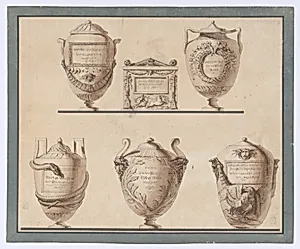 Study of Five Vases or Urns