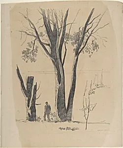 Study of Man between Trees