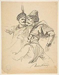 Study of Three Men, Bust Length