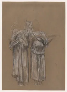 Study of Three Standing Draped Female Figures for "Music"
