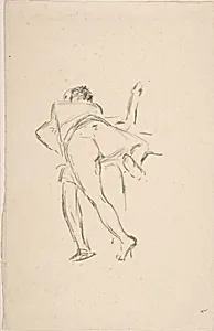 Study of two figures, one lunging at the other