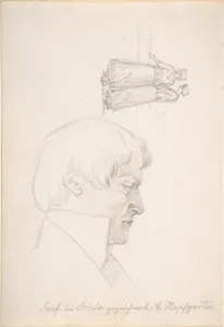 Study Sheet with a Portrait of Carl Julius Senff and Two Italian Women Walking