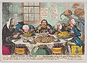 Substitutes for Bread;–or–Right Honorables, Saving the Loaves, & Dividing the Fishes by Hannah Humphrey|James Gillray