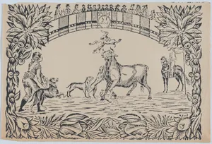 Suerte VI: The torero's assistant sets dogs on the bull
