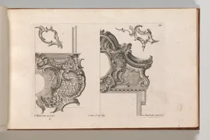 Suggestion for the Decoration of Lower Right and Top Right of a Framel, Plate 2 from an Untitled Series with Rocailles Ornaments for Window, Pier Glass and Door Frames