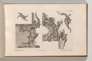 Suggestion for the Decoration of Lower Right and Top Right of a Framel, Plate 3 from an Untitled Series with Rocailles Ornaments for Window, Pier Glass and Door Frames