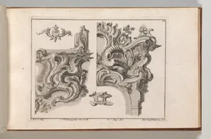 Suggestion for the Decoration of Lower Right and Top Right of an Altar Frame, Plate 2 from an Untitled Series with Rocailles Ornaments for Altar and Door Frames