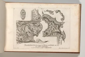 Suggestion for the Decoration of the Lower and Top Right of a Frame, Plate 1 from: 'Unterschidliche Auszierungen zu Thüren und Fenster, etc. etc. sehr nutzlich zu gebrauchen'