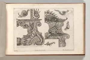 Suggestion for the Decoration of the Lower and Top Right of a Frame, Plate 4 from: 'Unterschidliche Auszierungen zu Thüren und Fenster, etc. etc. sehr nutzlich zu gebrauchen'