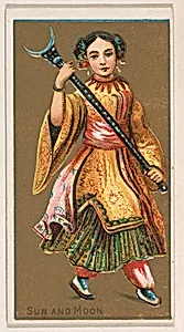 Sun and Moon, from National Dances (N225, Type 1) issued by Kinney Bros. by Kinney Brothers Tobacco Company