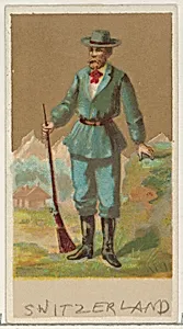 Switzerland, from the Natives in Costume series (N16), Teofani Issue, for Allen & Ginter Cigarettes Brands by Allen & Ginter|Teofani & Company