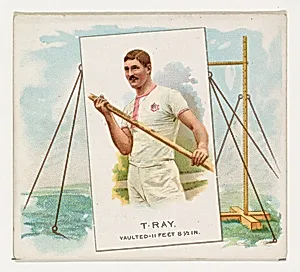 T. Ray, Pole Vault, from World's Champions, Second Series (N43) for Allen & Ginter Cigarettes by Lindner, Eddy & Claus|Allen & Ginter
