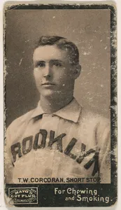T.W. Corcoran, Shortstop, Brooklyn, from Mayo's Cut Plug Baseball series (N300)