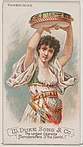 Tamborine, from the Musical Instruments series (N82) for Duke brand cigarettes by W. Duke, Sons & Co.|Schumacher & Ettlinger