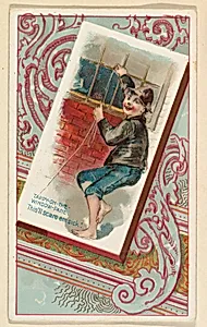 Tappy-on-the-Window-Pane, "This'll scare em sick," from the Terrors of America set (N136) issued by Duke Sons & Co. to promote Honest Long Cut Tobacco by Knapp & Company|W. Duke, Sons & Co.