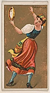 Tarantella, from National Dances (N225, Type 1) issued by Kinney Bros. by Kinney Brothers Tobacco Company