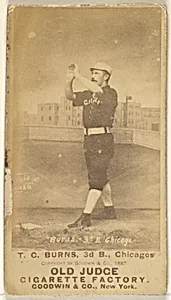 T.C. Burns, 3rd Base, Chicago, from the Old Judge series (N172) for Old Judge Cigarettes by Goodwin & Company