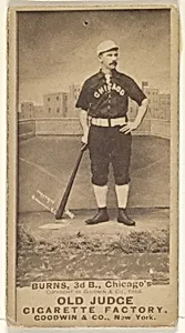 T.C. Burns, 3rd Base, Chicago, from the Old Judge series (N172) for Old Judge Cigarettes by Goodwin & Company