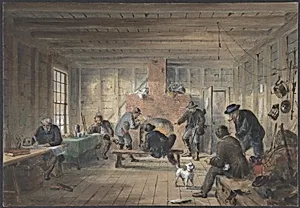 Telegraph House, Trinity Bay, Newfoundland: Interior View of the Mess Room, 1858 by Robert Charles Dudley