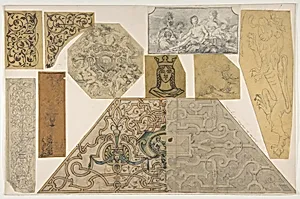 Ten designs for the decoration of houses, including at least one for the stairway of the Chateau d'Ognon of M. deMachy (Oise, France) by Jules-Edmond-Charles Lachaise|Eugène-Pierre Gourdet