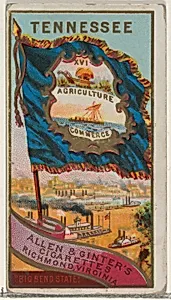 Tennessee, from Flags of the States and Territories (N11) for Allen & Ginter Cigarettes Brands by Allen & Ginter
