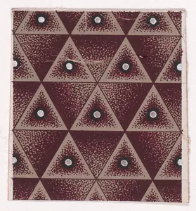 Textile Design with a Seamless Pattern of Alternating Triangles Decorated with Pearls