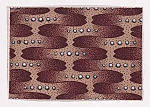 Textile Design with Alternating Vertical Garlands of Abstract Shapes Adorned with Pearls by Anonymous, Alsatian, 19th century