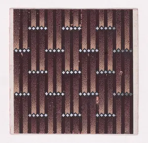 Textile Design with Alternating Vertical Rows of Horizontal Strings of Lozenges with Over a Striped Background
