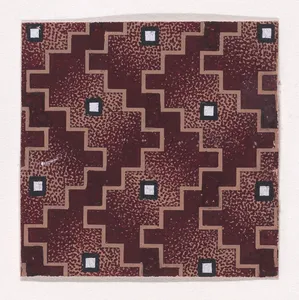 Textile Design with Alternating Vertical Rows of Pearls Framed by Undulating Vertical Zig-Zagging Lines