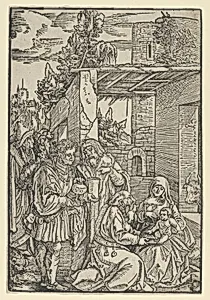 The Adoration of the Magi, from Ewangeli und Epistel by Johann Geiler von Kaisersberg|Hans Schäufelein|Hans Schönsperger