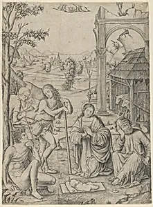 The Adoration of the Shepherds by Marcantonio Raimondi