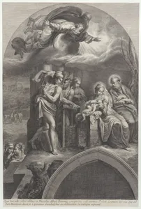 The Adoration of the Shepherds, with God the Father overhead