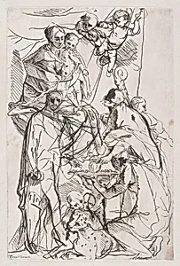 The adoration of the Virgin and Christ Child