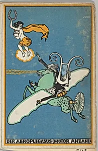 The Aeroplegasus (Anzani Engines) (Der Aeroplegasus (Motor Anzani)) by Moriz Jung|Wiener Werkstätte