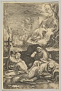 The Agony in the Garden, from "The Passion of Christ" by Hendrick Goltzius|Ludovicus Siceram