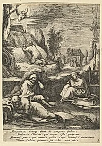 The Agony in the Garden, from "The Passion of Christ" by Hendrick Goltzius|Nicolas Cochin|Jean I Leblond