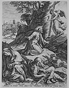 The Agony of Christ on Mount Olive by Cornelis Cort|Federico Zuccaro (Zuccari)|Johann Sadeler I|Monogrammist SM