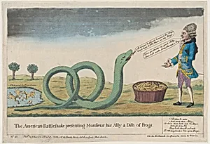 The American Rattlesnake Presenting Monsieur his Ally [sic] a Dish of Frogs by J. Barrow