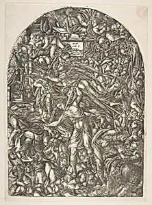 The Angel sounding the Sixth Trumpet, from the Apocalypse by Jean Duvet